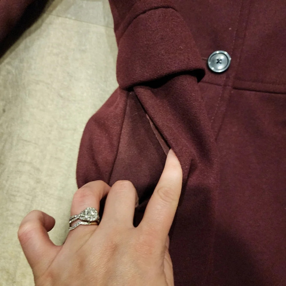 Old Navy Burgundy Peacoat - Picture 4 of 5